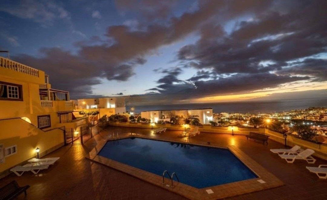 Costa Adeje Balcon del Atlantico Magnificent Apartment night pool stunning view