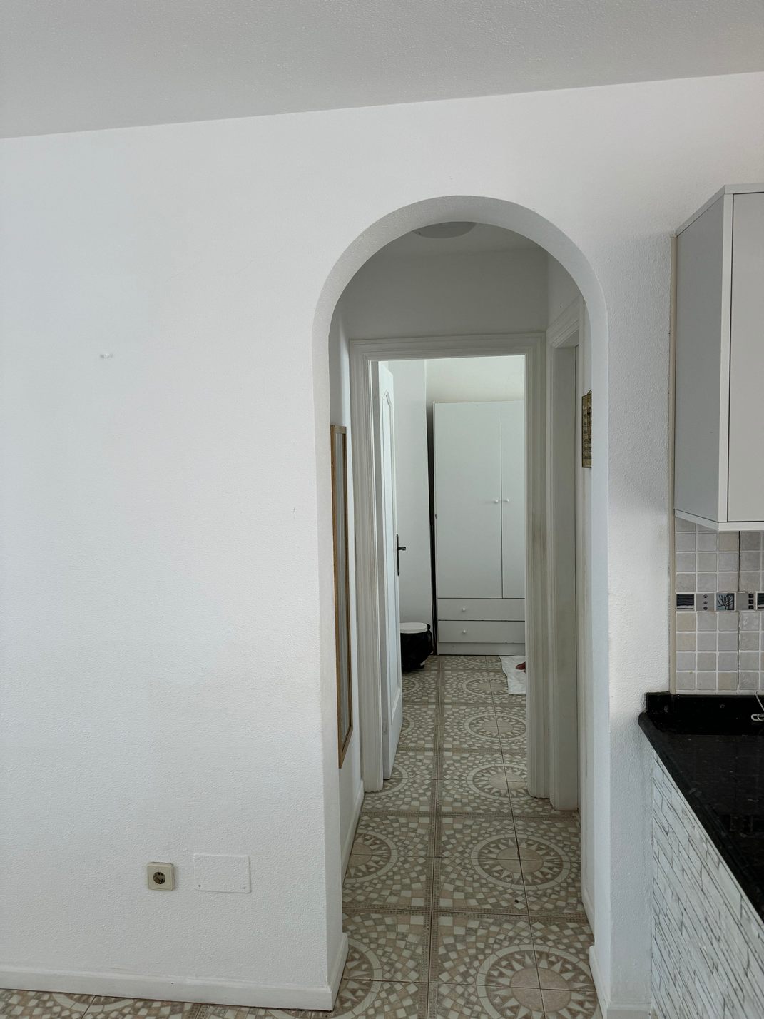 Cozy long term rent Amarilla Apartment Tenerife living room and kitchen 3