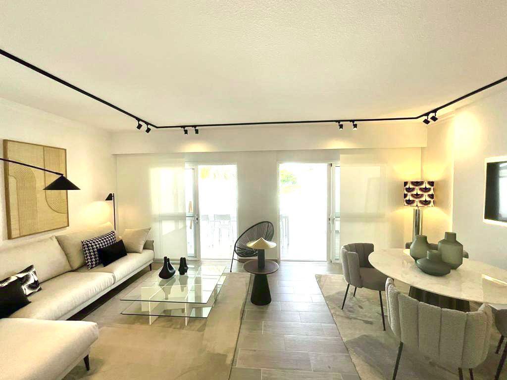 Golf Costa Adeje Luxury Villa Elegant living room with marble table
