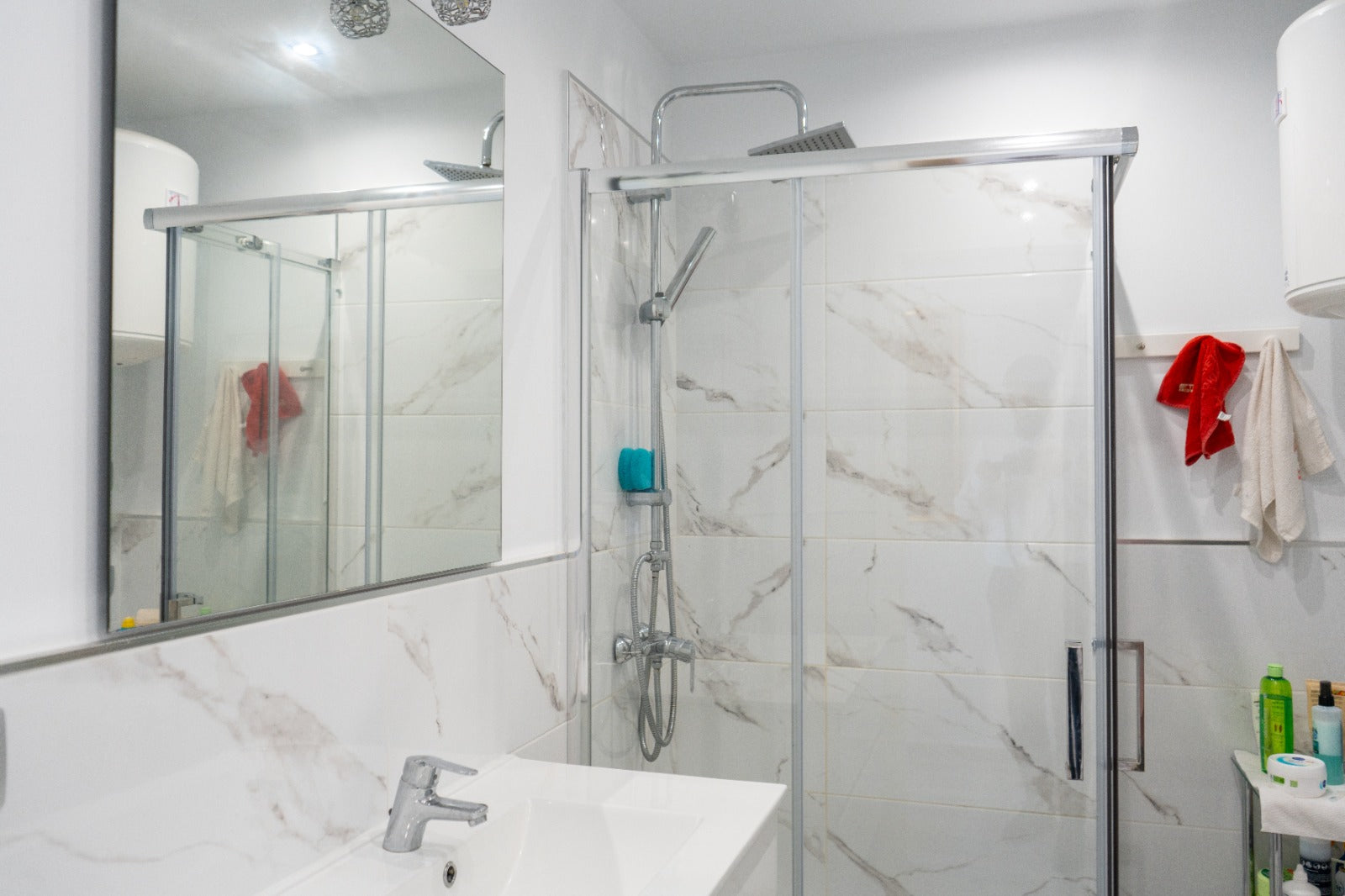 Costa Adeje Mareverde Fanabe Unique Apartment modern bathroom with white marble