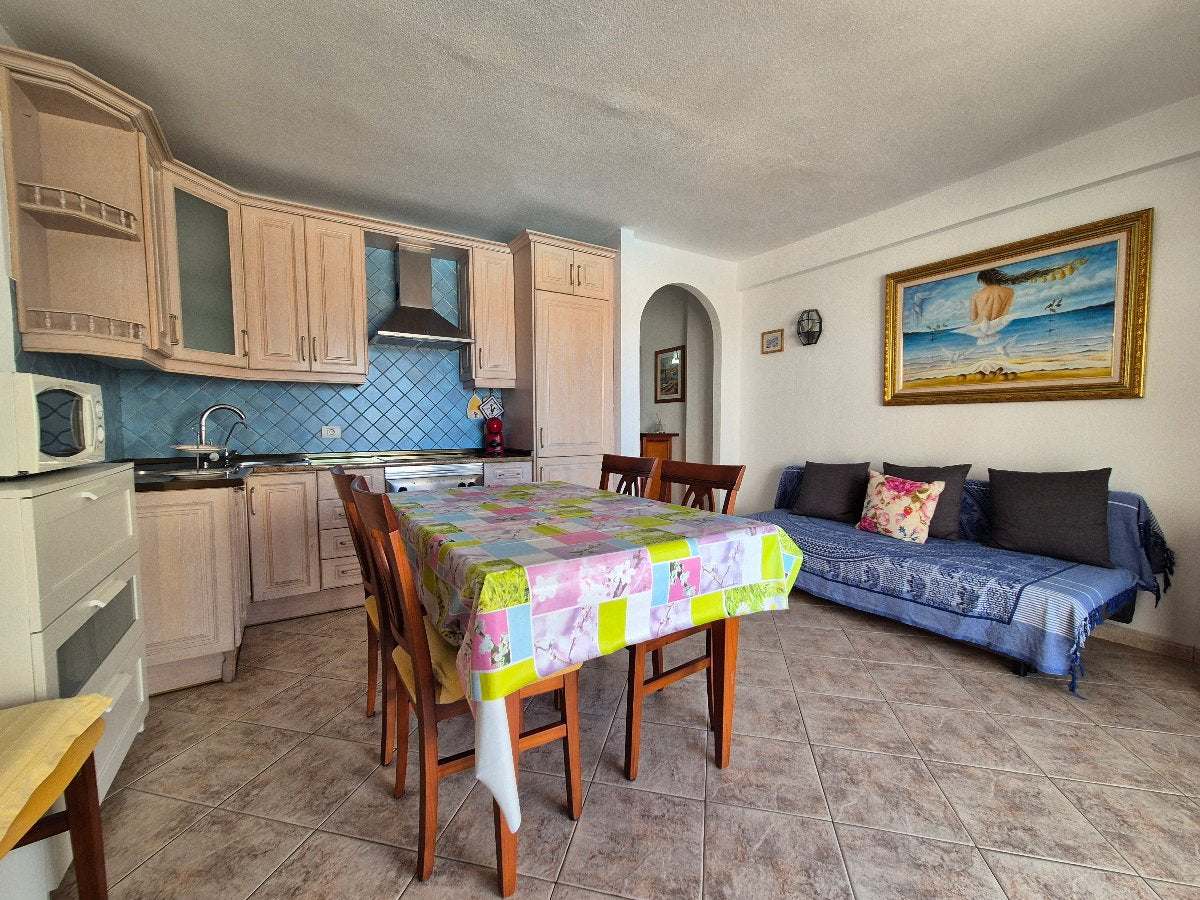 Costa Adeje Oceanfront Luxury Parque Royal Fanabe cozy living room and kitchen