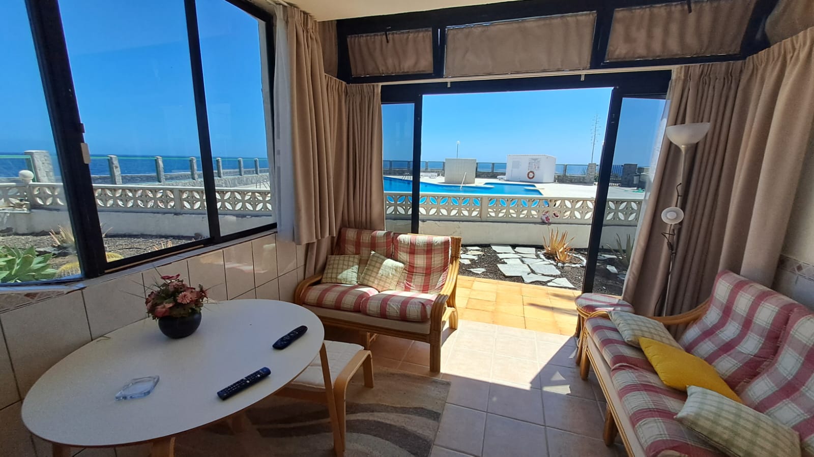Costa Del Silencio Ocean Gem Villa Sissi second living room with nautical decor pool and seaview