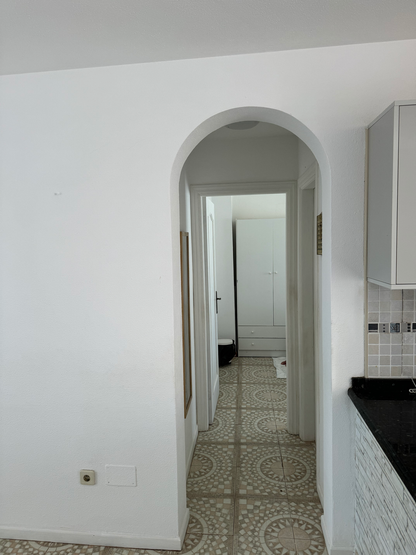 Cozy long term rent Amarilla Apartment Tenerife living room and kitchen 3