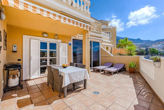 Fanabe Exclusive Benimar Complex Apartment Tenerife Fully Equipped terrace with modern amenities and bbq