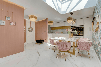 Torviscas_Alto_Luxury_4_bedroom_villa_tenerife_dining_room_rose_gold_kitchen_marble_floor